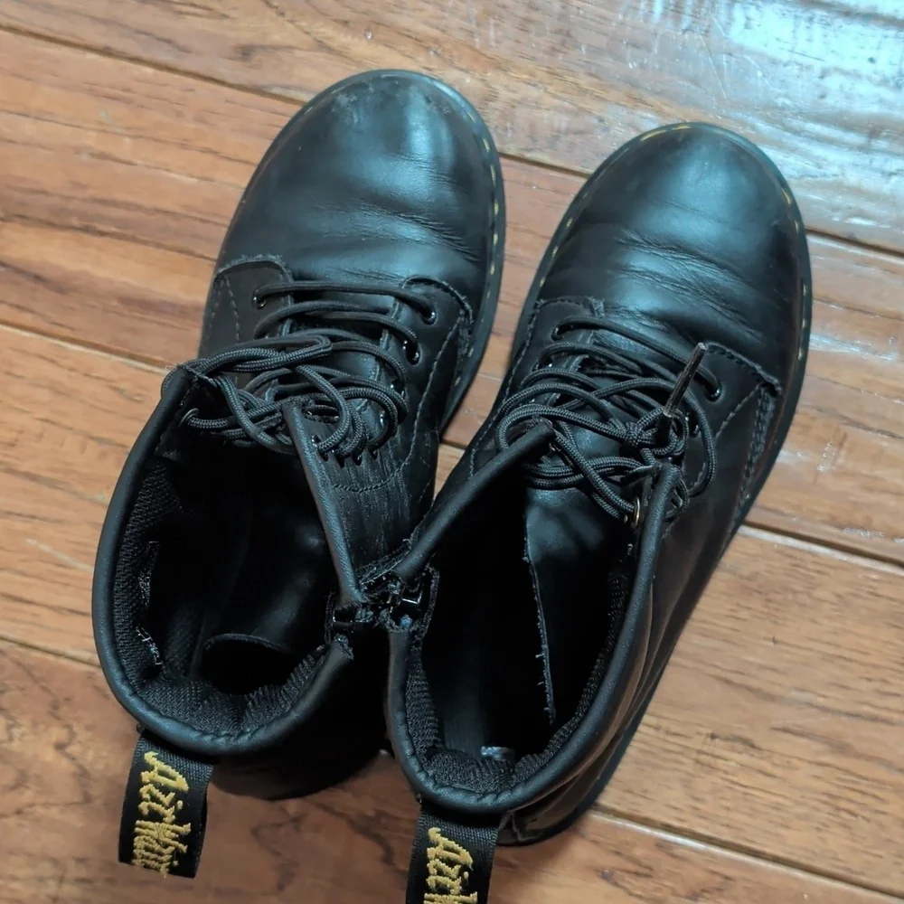 Dr. Martens 1460 J Black Leather Lace-Up Boots